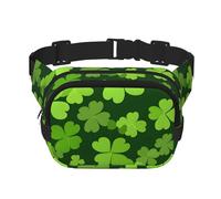 Marsupio primaverile a doppio strato con trifoglio verde, per uomo e donna, regolabile, per viaggi, escursionismo, corsa, ciclismo, festival