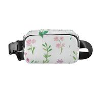 Marsupio primaverile con piccoli fiori bianchi, alla moda, per donne e uomini, grande capacità, con cinghia regolabile, per viaggi, palestra, lavoro, Fiori Primavera Bianco, 1 size