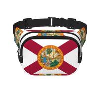 Marsupio quadrato a doppio strato con bandiera della Florida/tracolla regolabile sul petto, per viaggi, allenamento, corsa, stampa con