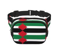 Marsupio quadrato a doppio strato con bandiera dello Stato della Palestina/tracolla regolabile sul petto, per viaggi, allenamento, corsa, stampa con