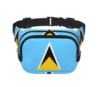 Marsupio quadrato a doppio strato con bandiera di Santa Lucia con cinghia regolabile per attività all'aperto, nero, taglia unica, Nero , Taglia unica