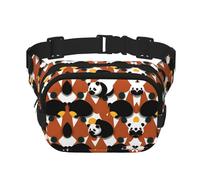 Marsupio quadrato a doppio strato con cinghia regolabile per attività all'aperto, nero, taglia unica, Nero , Taglia unica