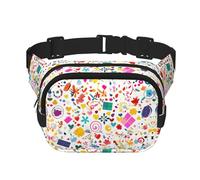 Marsupio quadrato a doppio strato con cinturino regolabile per attività all'aperto, nero, taglia unica, Nero , Taglia unica