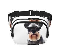 Marsupio quadrato a doppio strato con schnauzer ben educato, unisex, con cinghia regolabile, per corsa, viaggi, colore nero, taglia unica