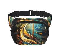 Marsupio quadrato a doppio strato con stampa simbolo musicale per allenamento alla moda da viaggio per uomini e donne