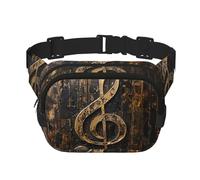 Marsupio quadrato a doppio strato con stampa simbolo musicale per allenamento alla moda da viaggio per uomini e donne