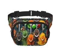 Marsupio quadrato a doppio strato con stampa spezie, accessorio da viaggio alla moda, per uomini e donne