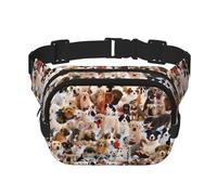 Marsupio quadrato a doppio strato per cani da compagnia, unisex, con cinghia regolabile, per corsa, viaggi, colore nero, taglia unica