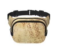 Marsupio quadrato a doppio strato per spartiti musicali, borsa a tracolla per corsa, viaggi, escursionismo, marsupio, Nero , Taglia unica