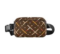 Marsupio quadrato alla moda marrone per uomo donna piccola borsa a tracolla essenziale da viaggio con cinghia regolabile per lo shopping sport lavoro, Quadrato marrone, 1 size