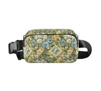 Marsupio quadrato con motivo a sciarpa stile Art Nouveau, elegante, per donne e uomini, multiuso, accessorio da viaggio con cinghia regolabile, per viaggi, vacanze, corsa, Sciarpa quadrata modello