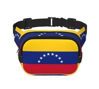 Marsupio quadrato con stampa bandiera del Venezuela allenamento escursionismo marsupio corsa viaggio palestra bella cerniera moda, Nero , Taglia unica