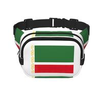 Marsupio quadrato con stampa bandiera della Repubblica Cecena allenamento escursionismo marsupio corsa viaggio palestra bella cerniera moda, Nero , Taglia unica