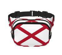 Marsupio quadrato con stampa bandiera dell'Alabama, per allenamento, escursionismo, corsa, viaggi, palestra, graziosa cerniera alla moda, Nero , Taglia unica