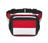 Marsupio quadrato con stampa bandiera di Monaco, allenamento, escursionismo, corsa, viaggi, palestra, graziosa cerniera alla moda, Nero , Taglia unica