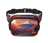 Marsupio quadrato con stampa del Monte Fuji del Giappone, per allenamento, escursionismo, corsa, viaggi, palestra, bella cerniera alla moda