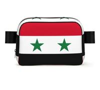 Marsupio quadrato con stampa della bandiera della Repubblica Araba Siriana, alla moda, multi tasca, borsa a tracolla con tracolla regolabile