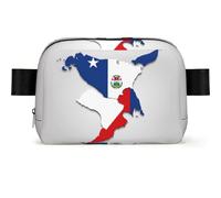 Marsupio quadrato con stampa della mappa della bandiera di Panama 02, alla moda, multi tasca, borsa a tracolla con tracolla regolabile