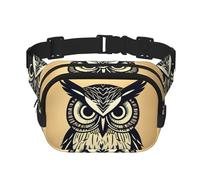 Marsupio quadrato con stampa di gufi, per allenamento, escursionismo, corsa, viaggi, palestra, con cerniera alla moda