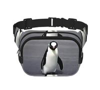 Marsupio quadrato con stampa di pinguini, per allenamento, escursionismo, corsa, viaggi, palestra, con cerniera alla moda