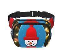 Marsupio quadrato con stampa di pupazzo di neve di Natale, per allenamento, escursionismo, corsa, viaggi, palestra, graziose cerniere alla moda