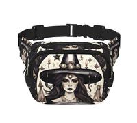 Marsupio quadrato con stampa di stregoneria magica stregoneria bohemien marsupio allenamento escursionismo corsa viaggio palestra bella cerniera moda