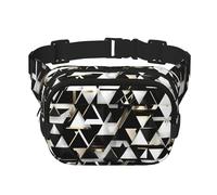 Marsupio quadrato nero bianco oro stampa triangolo marsupio allenamento escursionismo corsa viaggio palestra bella cerniera moda