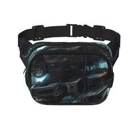 Marsupio quadrato - Stampa unica del futuro robot, grande capacità, regolabile, per viaggi e sport all'aria aperta