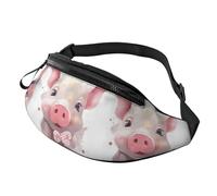 Marsupio realistico con fiori di ciliegio, per donne e uomini, alla moda, regolabile, per allenamento, corsa, viaggi, stile casual, Sorridente, Taglia unica