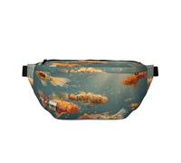 Marsupio regolabile con elegante stampa di pesciolini strani - Tracolla leggera per viaggi e sport all'aria aperta