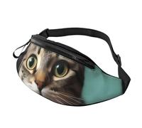 Marsupio regolabile con gatto curioso, borsa a tracolla per uomo e donna