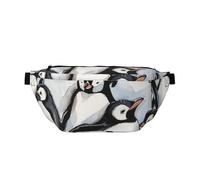 Marsupio regolabile con stampa di pinguini per bambini, regolabile, leggero, da viaggio, per passeggiate, ciclismo, escursionismo, viaggi