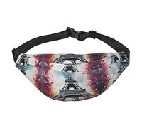 Marsupio regolabile con stampa Torre Eiffel Parigi, alla moda, impermeabile, per escursioni, viaggi, casual, corsa, escursionismo, ciclismo, nero, taglia unica, Nero , Taglia unica