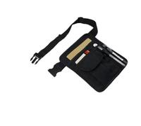 Marsupio regolabile per camerieri, server e personale del ristorante, organizer multi tasca per attrezzi con gancio portachiavi e portapenne, 25 x 20 cm, adatto fino a 130 cm, nero