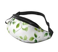 Marsupio regolabile per viaggi, escursionismo, ciclismo, corsa all'aperto, Fogliame Foglie Verdi 6, Taglia unica, Organizer per borse