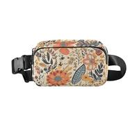 Marsupio resistente all'acqua con cinturino regolabile carino borsa a tracolla da viaggio essenziale vintage giallo arancione motivo floreale donne uomini adolescenti per lo shopping sport lavoro,
