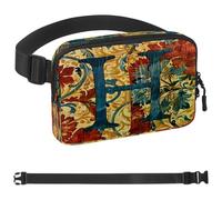 Marsupio retrò con lettera H per donne e uomini, borsa a tracolla con tasche con cerniera, marsupio impermeabile con cinturino regolabile per allenamento, corsa, viaggi, escursionismo, multicolore,