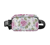 Marsupio retrò con rose antiche color pesca carino marsupio per uomo donna borsa a tracolla impermeabile con tracolla regolabile per viaggi, palestra, lavoro