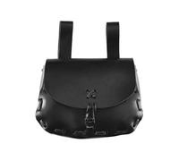 Marsupio retrò in stile punk medievale in pelle PU, portamonete, borsa for dadi, for uomo e donna, con bottone automatico, accessori for cosplay Per Cosplay Mascherato(Black)