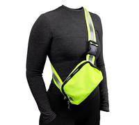 Marsupio riflettente per la sicurezza notturna, ad alta visibilità, per passeggiate con cani, jogging, ciclismo, Giallo, Taglia unica, Marsupio riflettente per passeggiate notturne