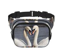 Marsupio romantico con cigno bianco, regolabile, grande, da viaggio, unisex