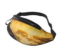 Marsupio romantico con coppia di cani, per donne e uomini, alla moda, regolabile, per allenamento, corsa, viaggi, stile casual, Barca in legno al tramonto sul fiume, One Size