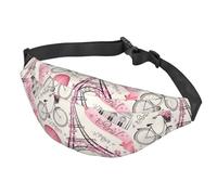 Marsupio rosa con simboli di Parigi, elegante, con fibbie regolabili, per corsa, allenamento, Come nella foto, Taglia unica, Zaino da escursionismo