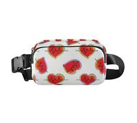 Marsupio rosso alla moda con elettrocardiogramma Cartoon Love per uomo donna borsa a tracolla resistente all'acqua con tracolla regolabile per lo shopping sport lavoro
