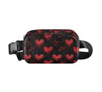 Marsupio rosso con uccellino innamorato di San Valentino, alla moda, per donne e uomini, mini marsupio con cinghia regolabile per lo shopping, lo sport, il lavoro, San Valentino rosso amore uccello, 1