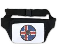 Marsupio rotondo con bandiera islandese, scudo vichingo, bianco