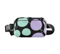 Marsupio rotondo con motivo astratto, verde, viola, alla moda, per donne e uomini, impermeabile, con tracolla regolabile, per viaggi, palestra, lavoro