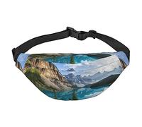 Marsupio rustico con stampa di attrezzi da pesca, per uomo e donna, alla moda, con cinghia regolabile, per viaggi e corsa, Montagne Rocciose, Taglia unica