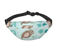 Marsupio rustico con stampa di attrezzi da pesca, per uomo e donna, alla moda, con cinghia regolabile, per viaggi e corsa, Otterri, Taglia unica