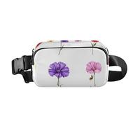 Marsupio rustico Dianthus bianco carino per uomo donna piccolo marsupio con cinghia regolabile per viaggi, palestra, lavoro, Rustico Dianthus Bianco, 1 size